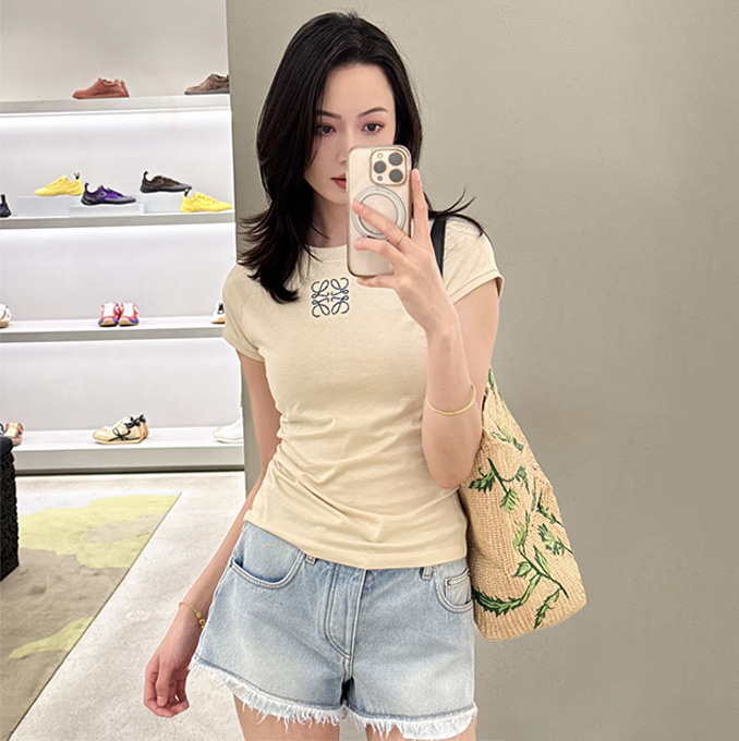 celine large triomphe letter print short sleeve t-shirt
